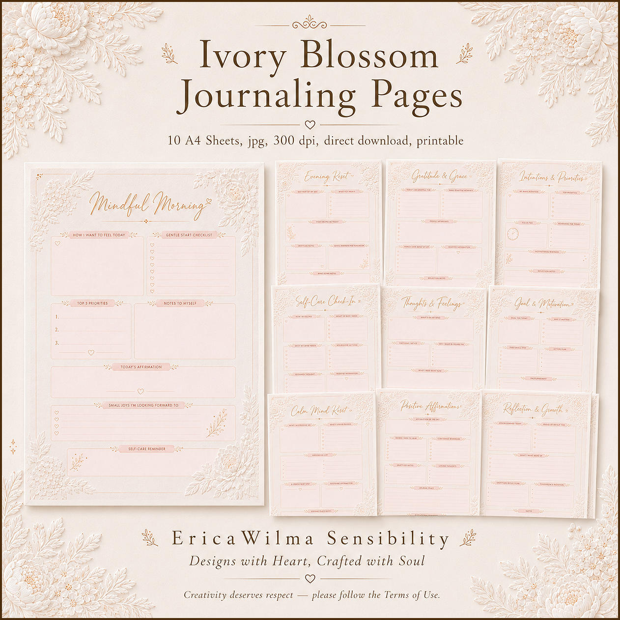(image for) EW AI Journal Pages Ivory Blossom 2026